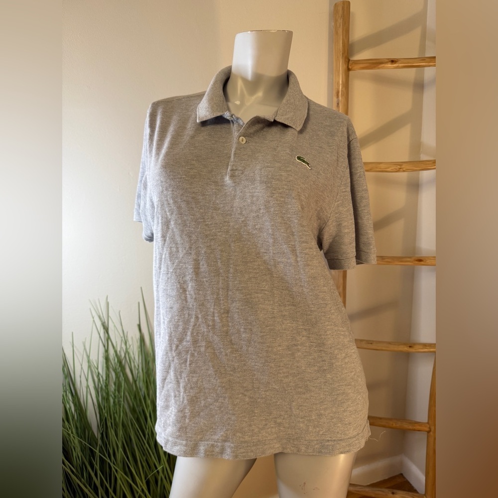 LACOSTE LIVE Gray Polo Shirt Womens Medium